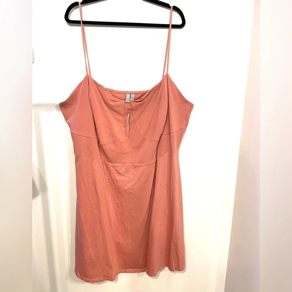 ASOS Curve | Women’s Plus Pink Spaghetti Strap Fit & Flare Dress Size 24 - Picture 1 of 5